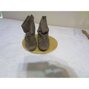 Unlisted Womens Ankle Slouch Boots Size 6.5 Brown Wedge Heels Map It Out